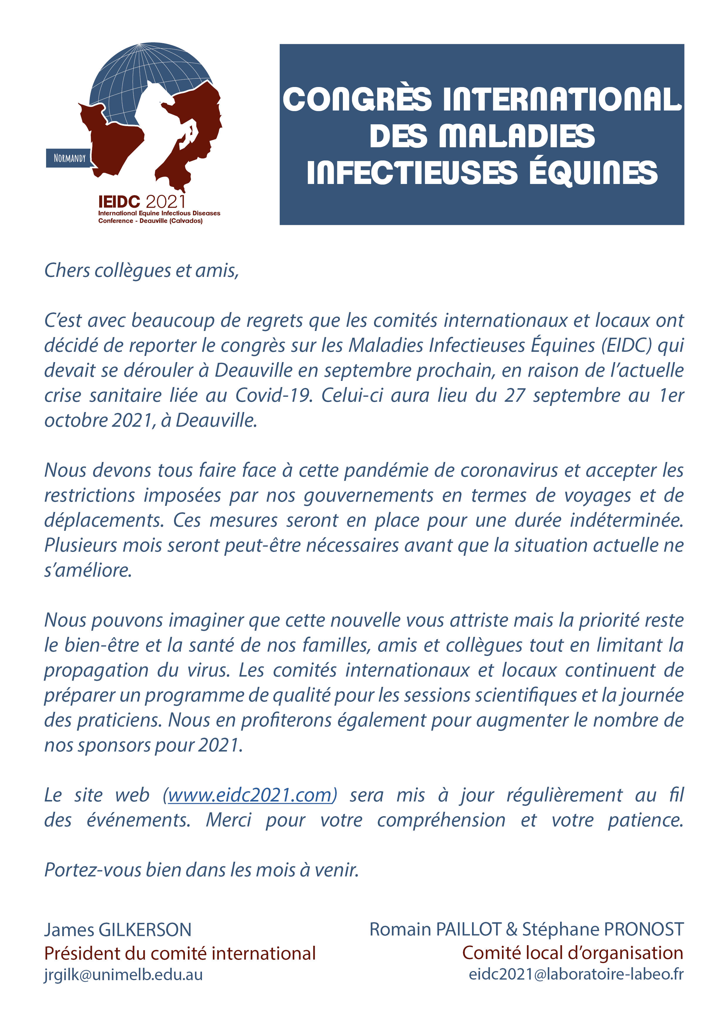 eidc letter postpone event